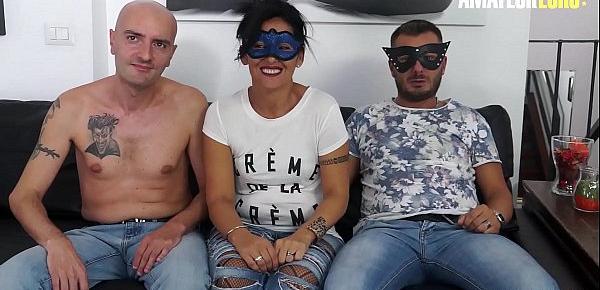  AMATEUR EURO - Italian Brunette Roberta Verde Experience Hardcore With Newbies